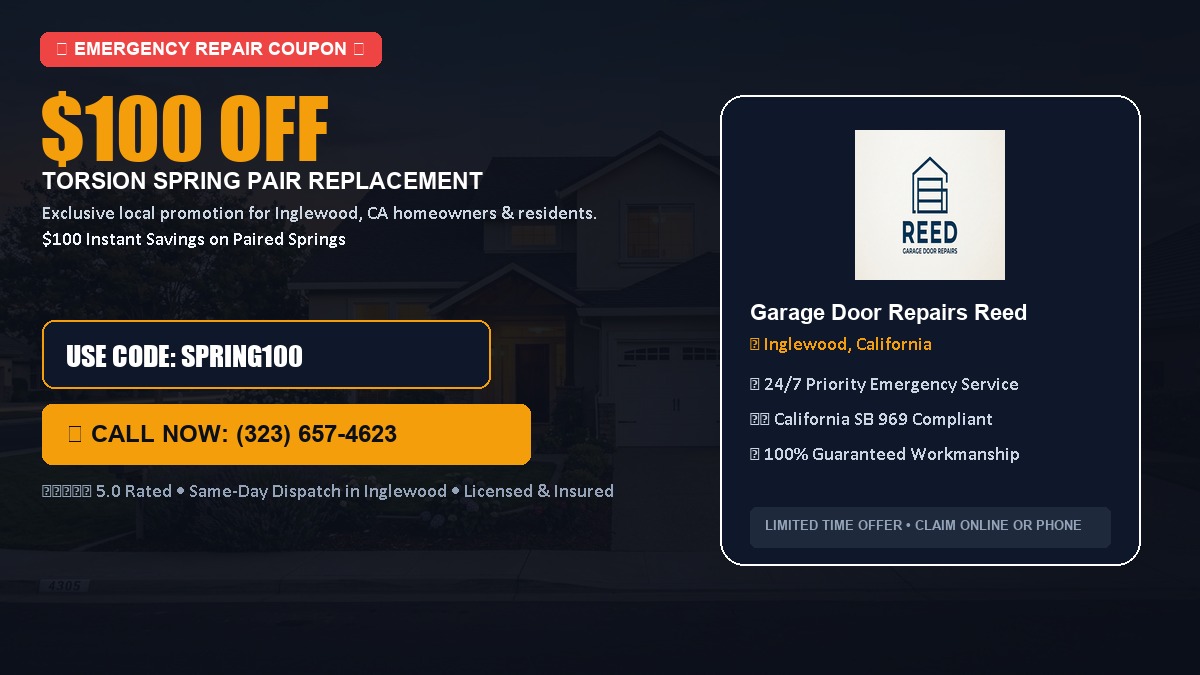 $100 OFF Heavy-Duty Torsion Spring Pair Replacement in Inglewood, CA